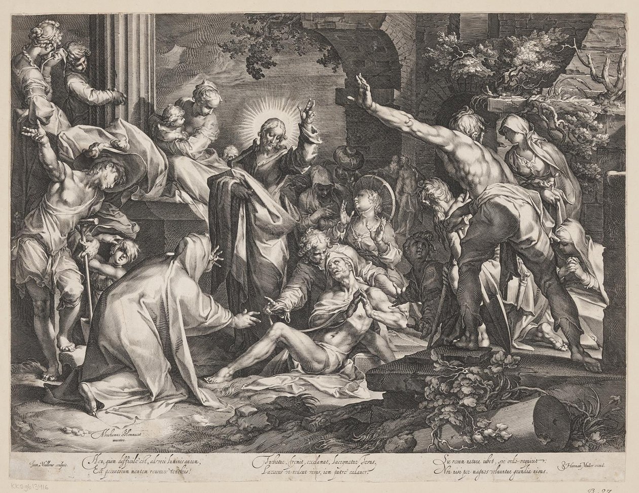 De opwekking van Lazarus door Jan Harmensz. Muller