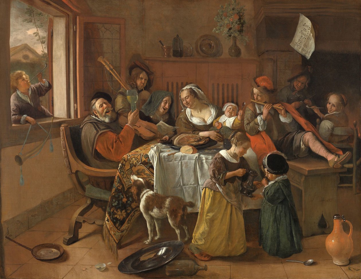 Het vrolijke gezin door Jan Havicksz. Steen