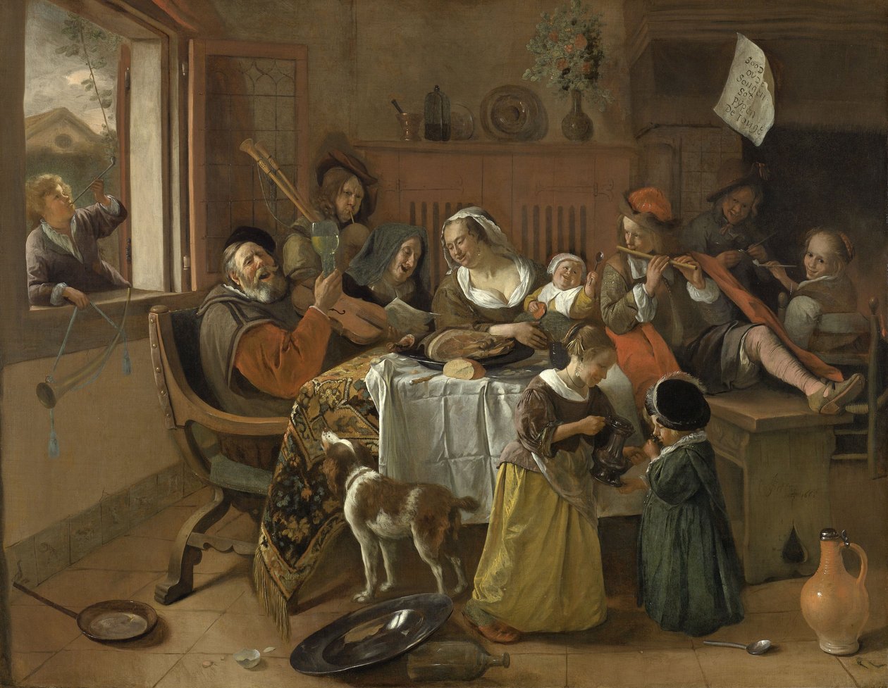 Het vrolijke gezin door Jan Havicksz. Steen