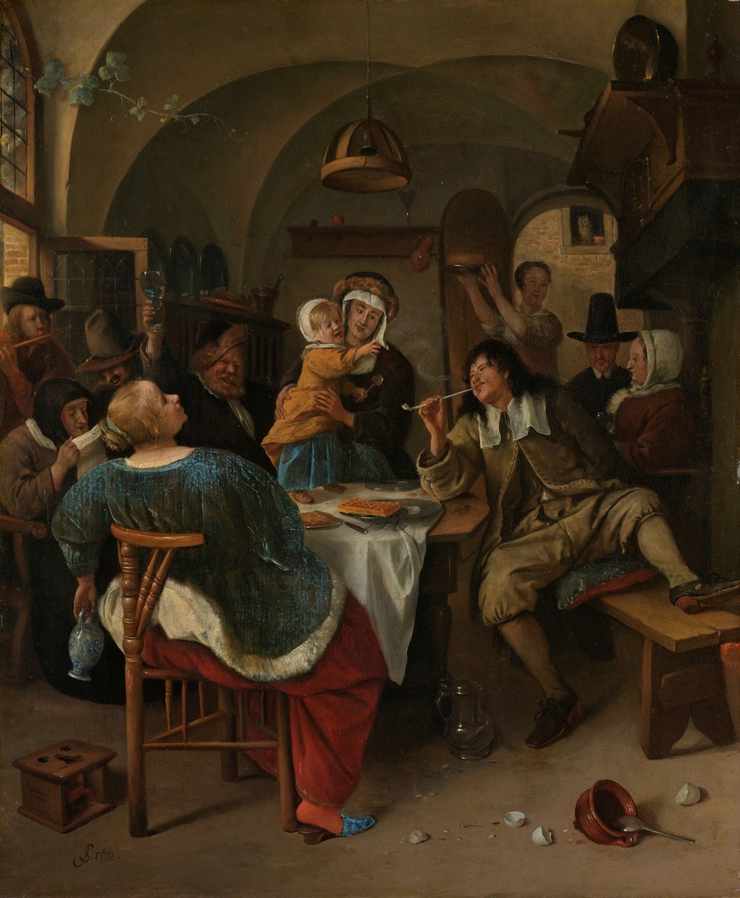 Gezinsscene door Jan Havickszoon Steen