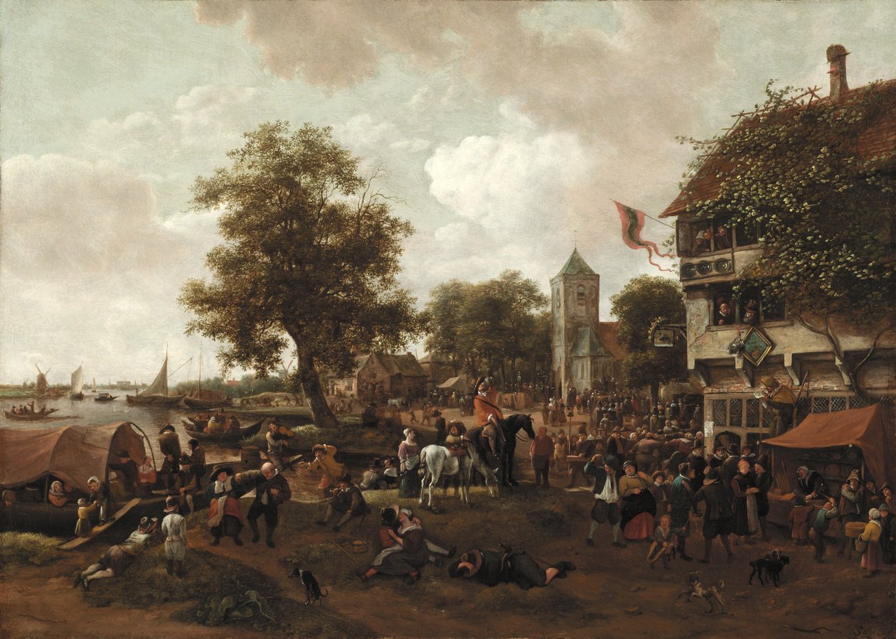 De Kermis in Oegstgeest, c.1655-60 door Jan Havickszoon Steen