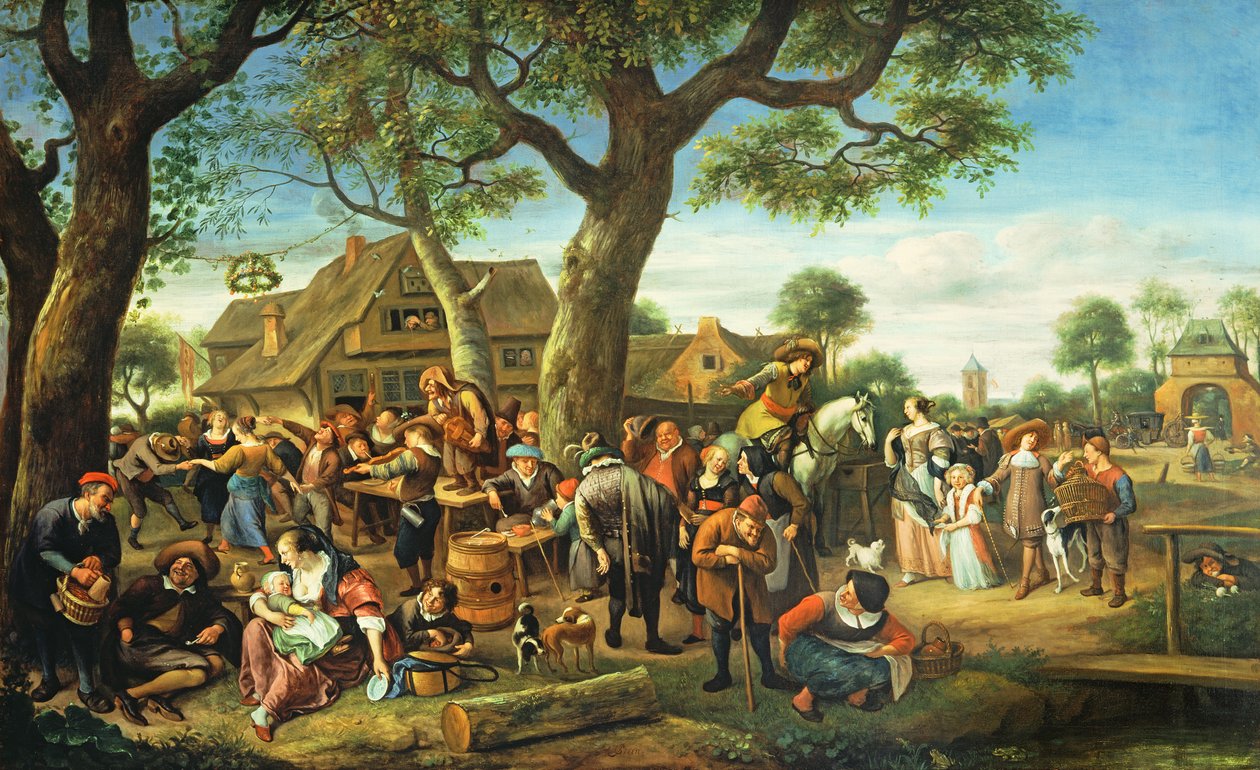 De Kermis in Warmond door Jan Havickszoon Steen