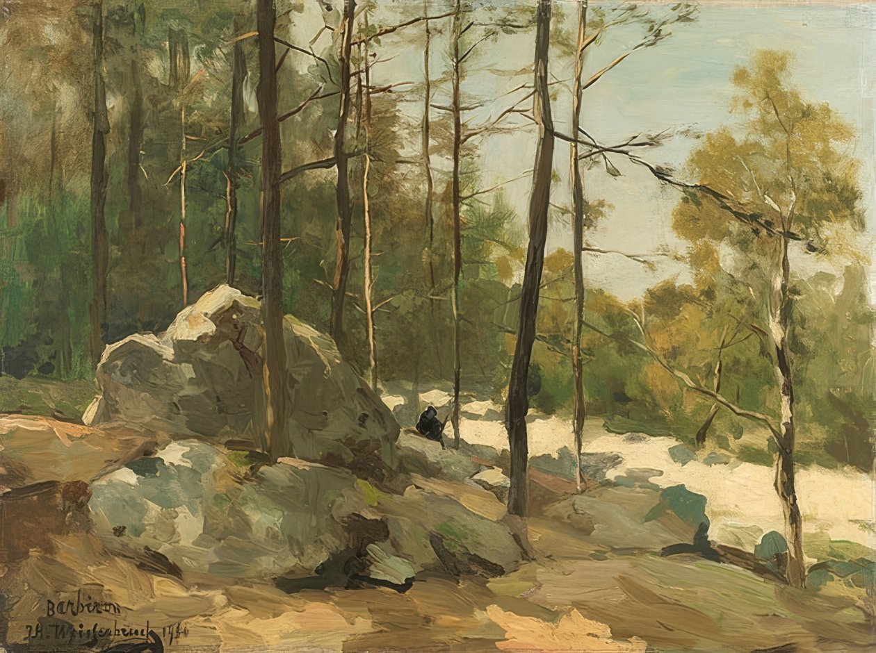 Boslichting nabij Barbizon. 1900 door Jan Hendrik Weissenbruch