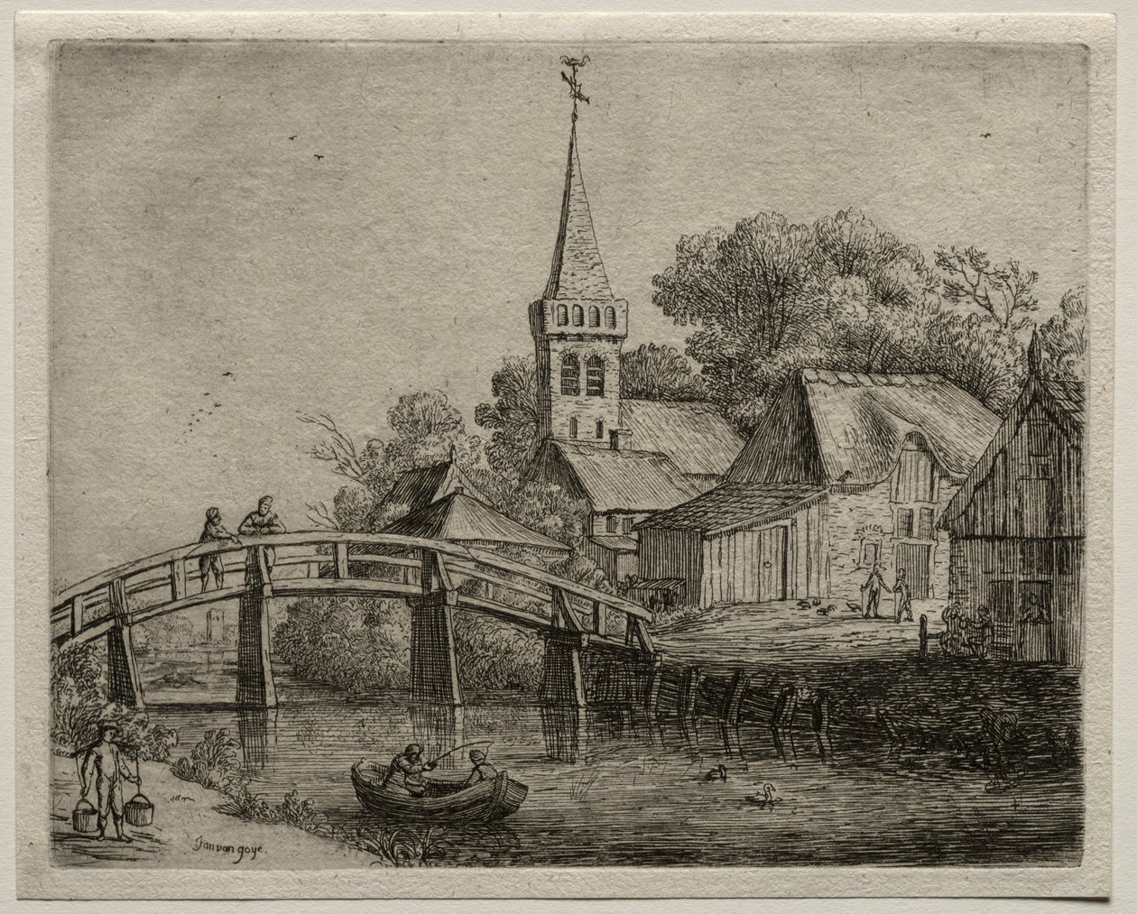 De houten brug door Jan Josephsz van Goyen