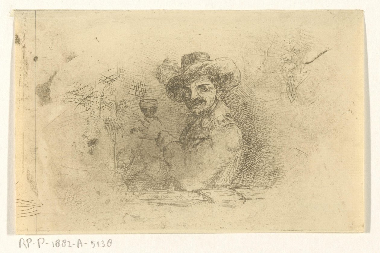 Soldaat met opgeheven glas door Jan Karel Jacob de Jonge