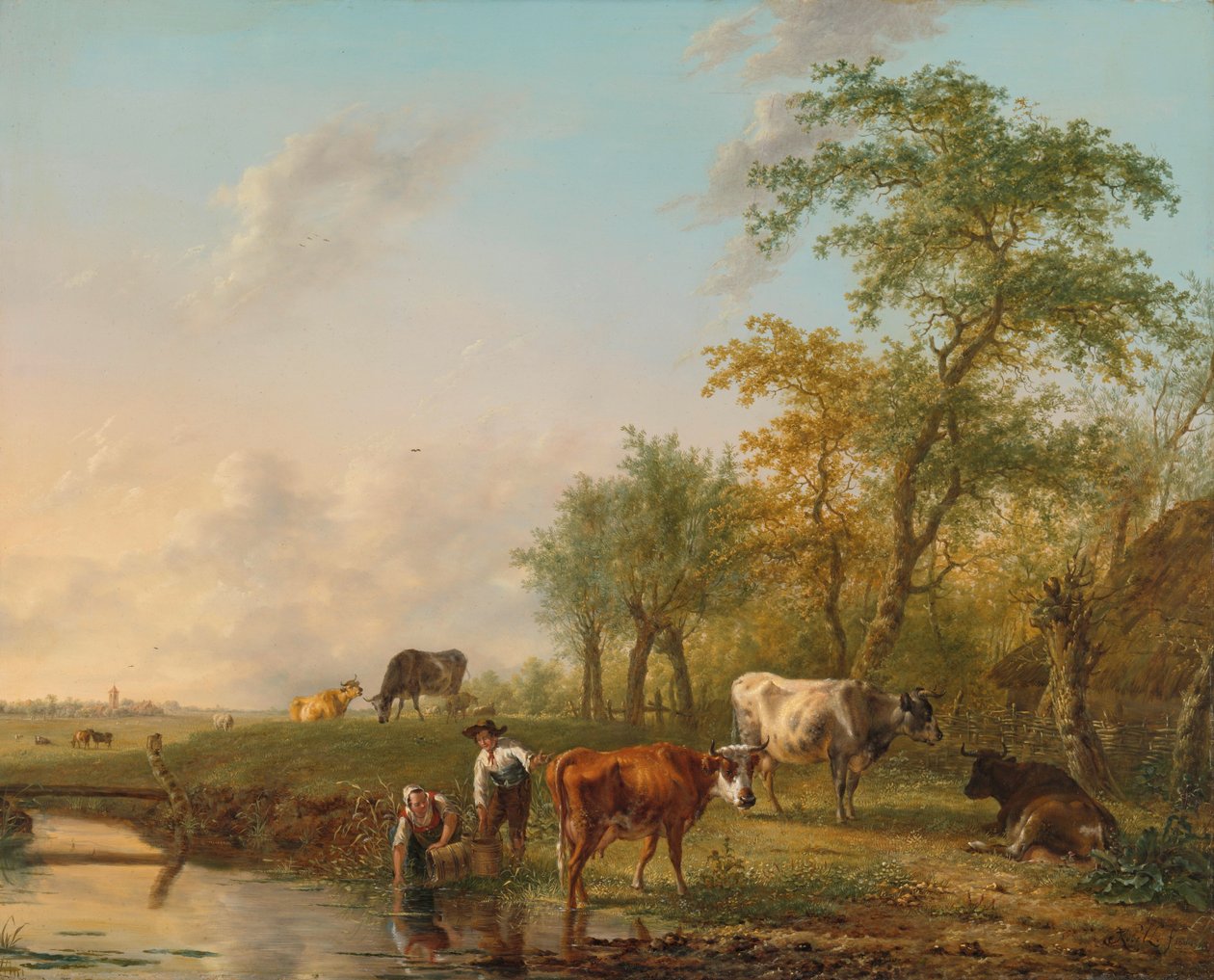 Landschap met vee door Jan Kobell (II)