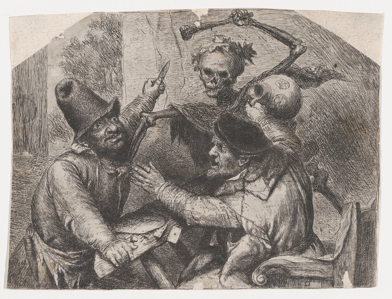 Dood en kaartspelers, 1620-74 door Jan Lievens