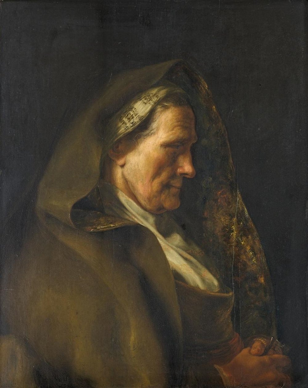 Tronie van een oudere vrouw door Jan Lievens