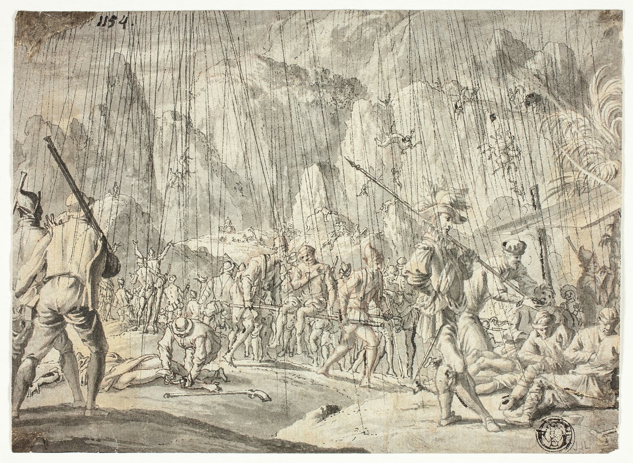 Gevechtsscène door Jan Luyken