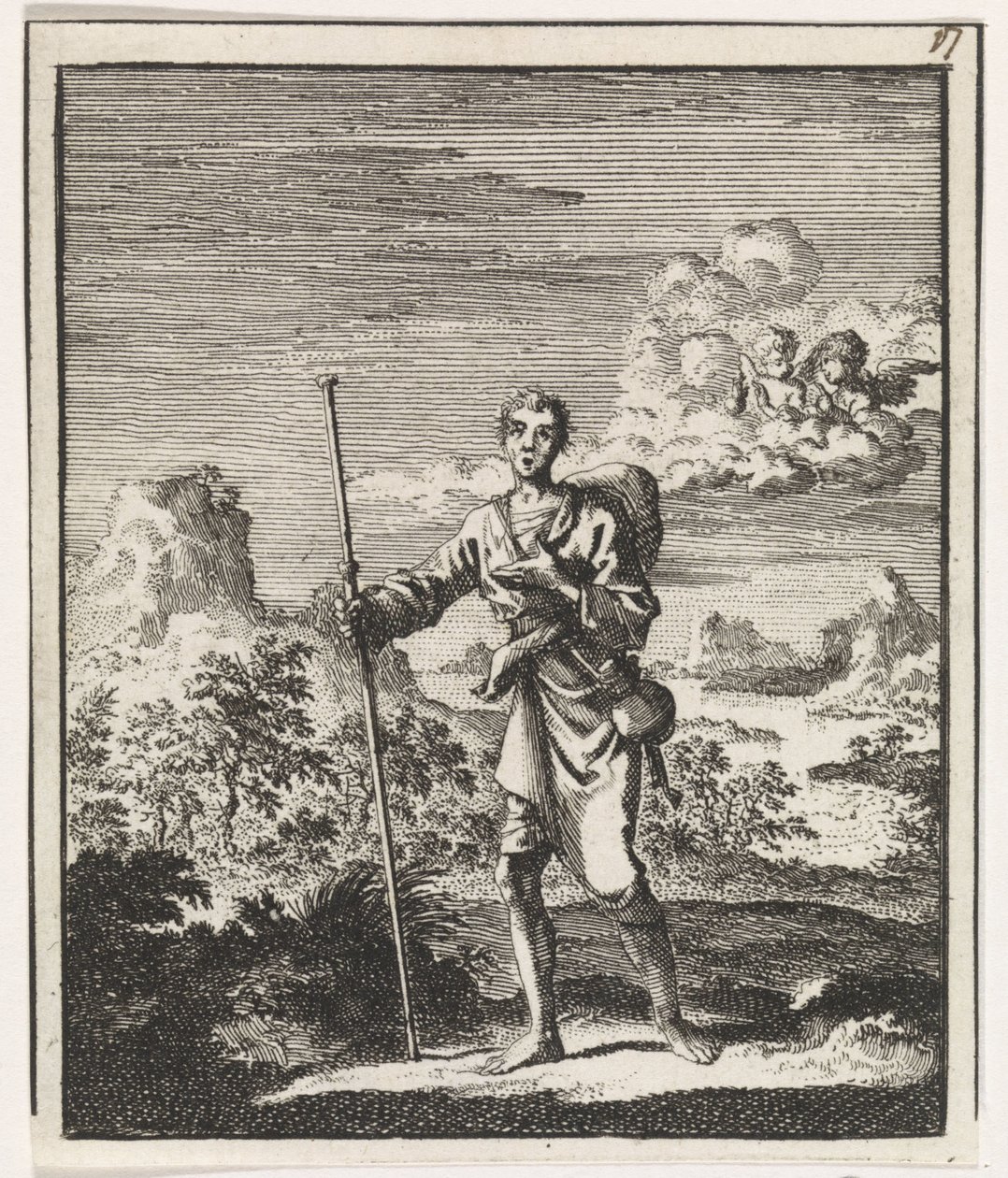 Pelgrim in een berglandschap door Jan Luyken