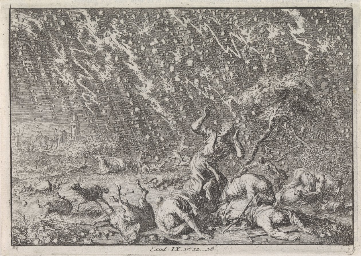 Plaag van hagel en onweer door Jan Luyken