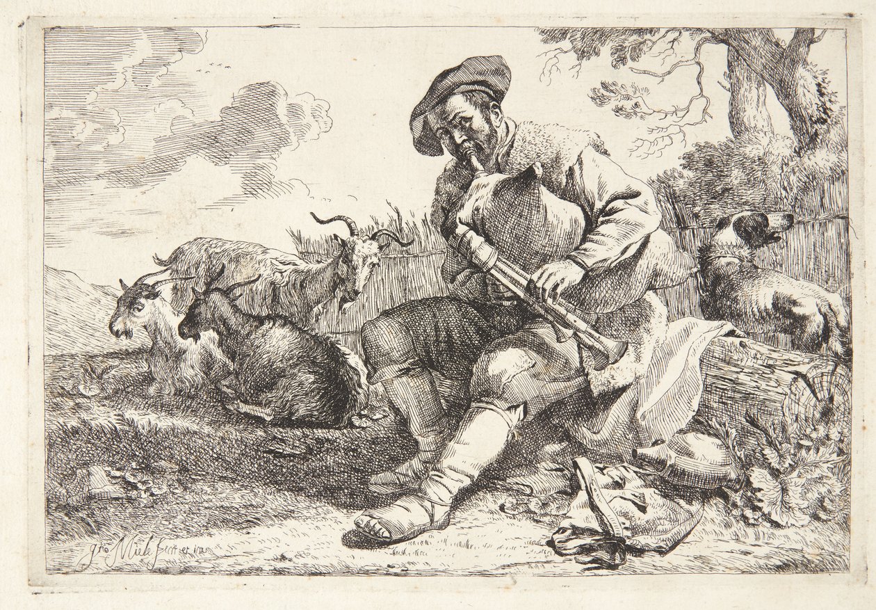 Herder met een doedelzak door Jan Miel
