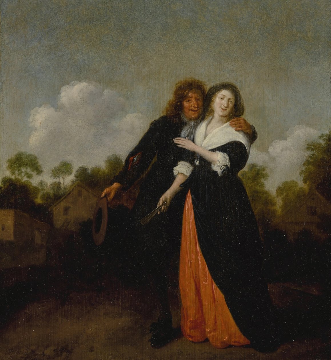 Een gelukkig paar in een landschap door Jan Miense Molenaer