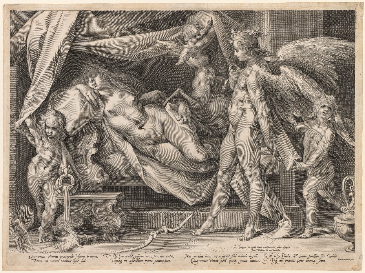 Cupido en Psyche door Jan Muller