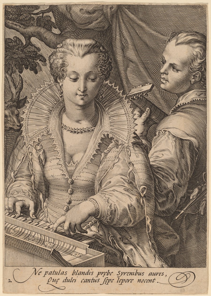 Gehoor door Jan Pietersz Saenredam after Hendrik Goltzius