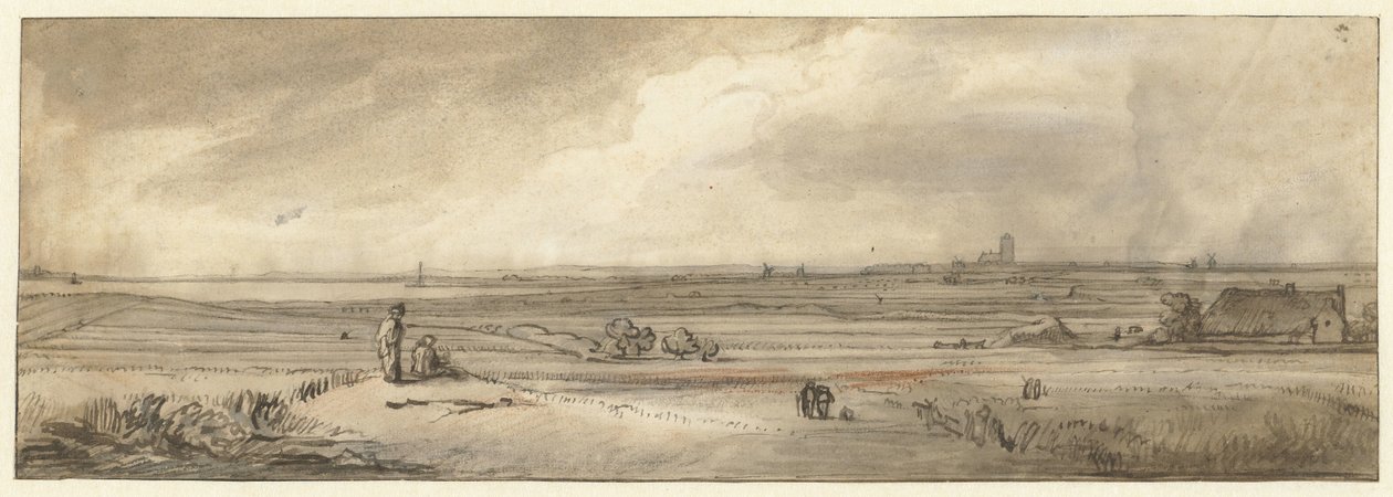Gezicht op Naarden, gezien vanaf Muiderberg door Jan Ruyscher