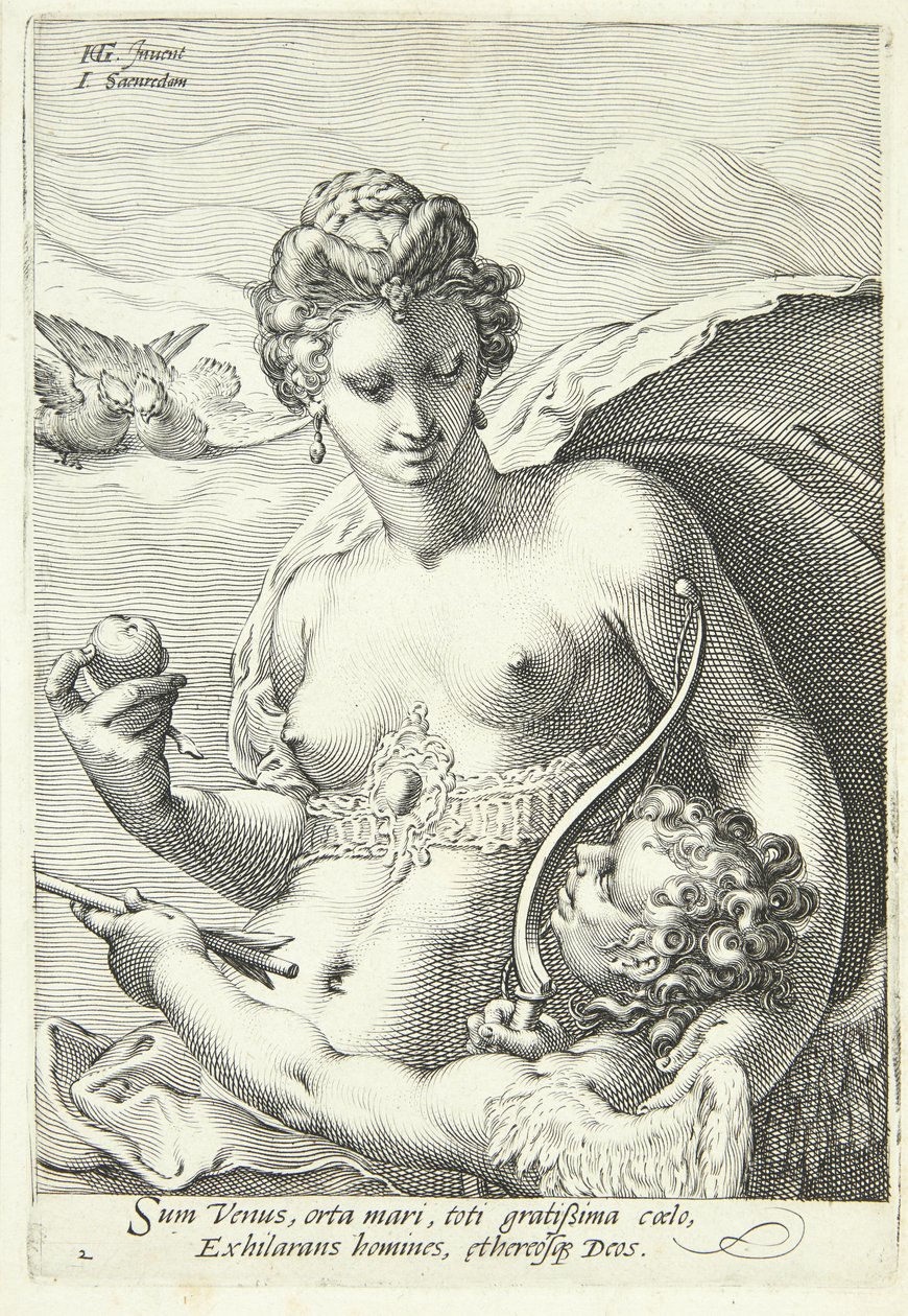 Venus en Amor door Jan Saenredam