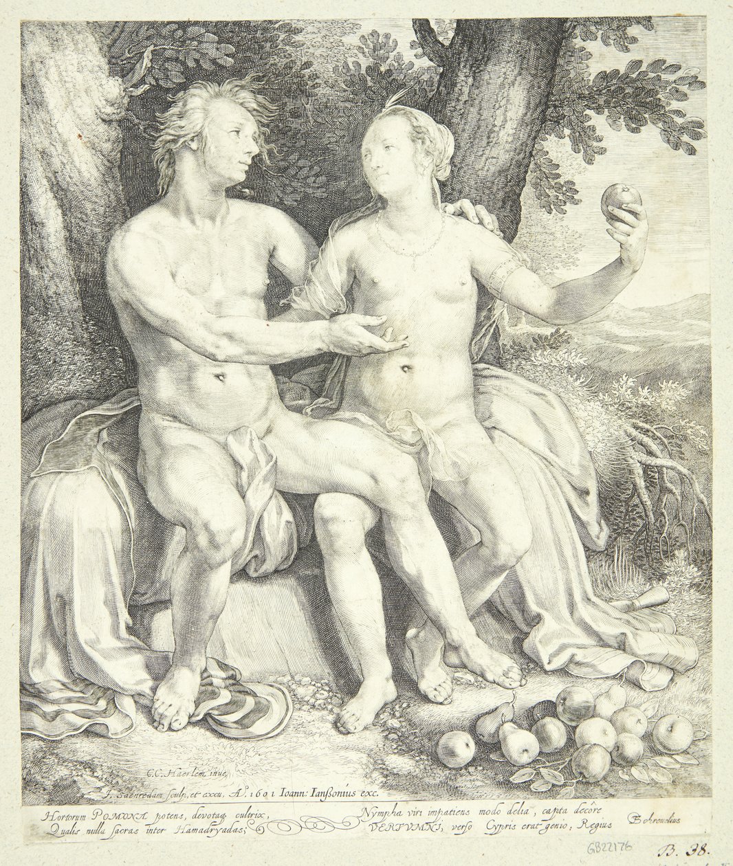 Vertumnus en Pomona door Jan Saenredam