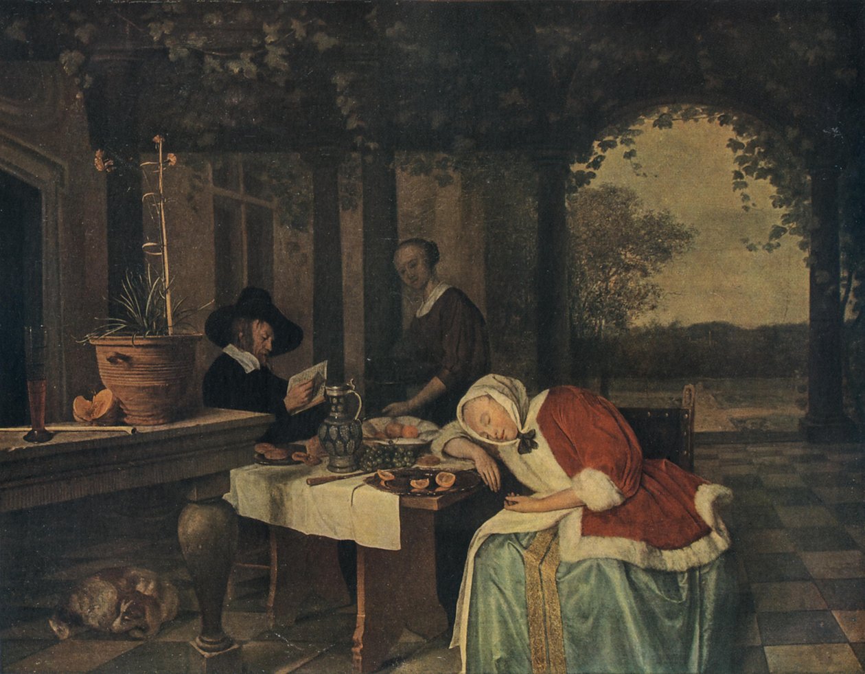 Na de maaltijd door Jan Steen