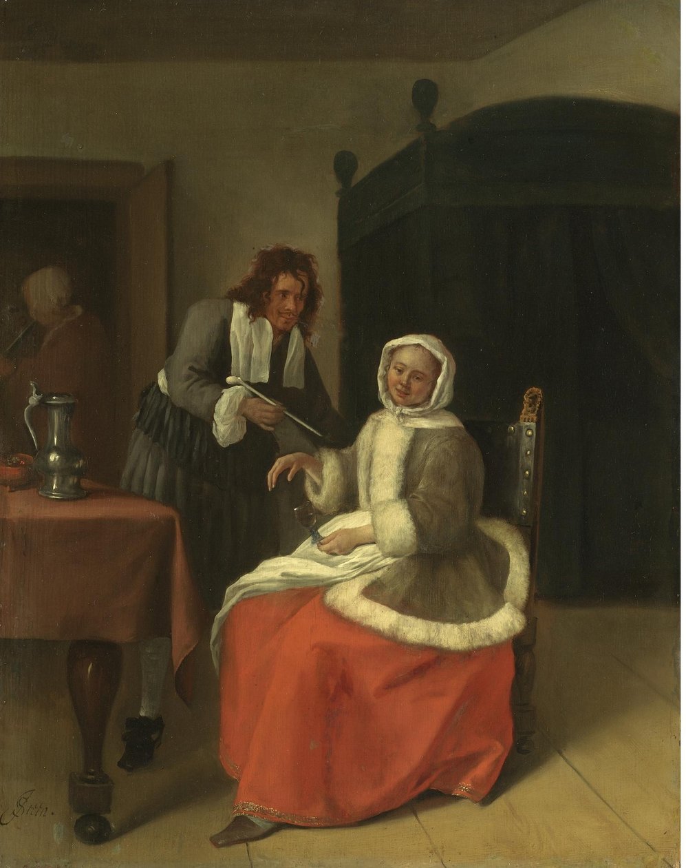 Wijnliefhebbers door Jan Steen