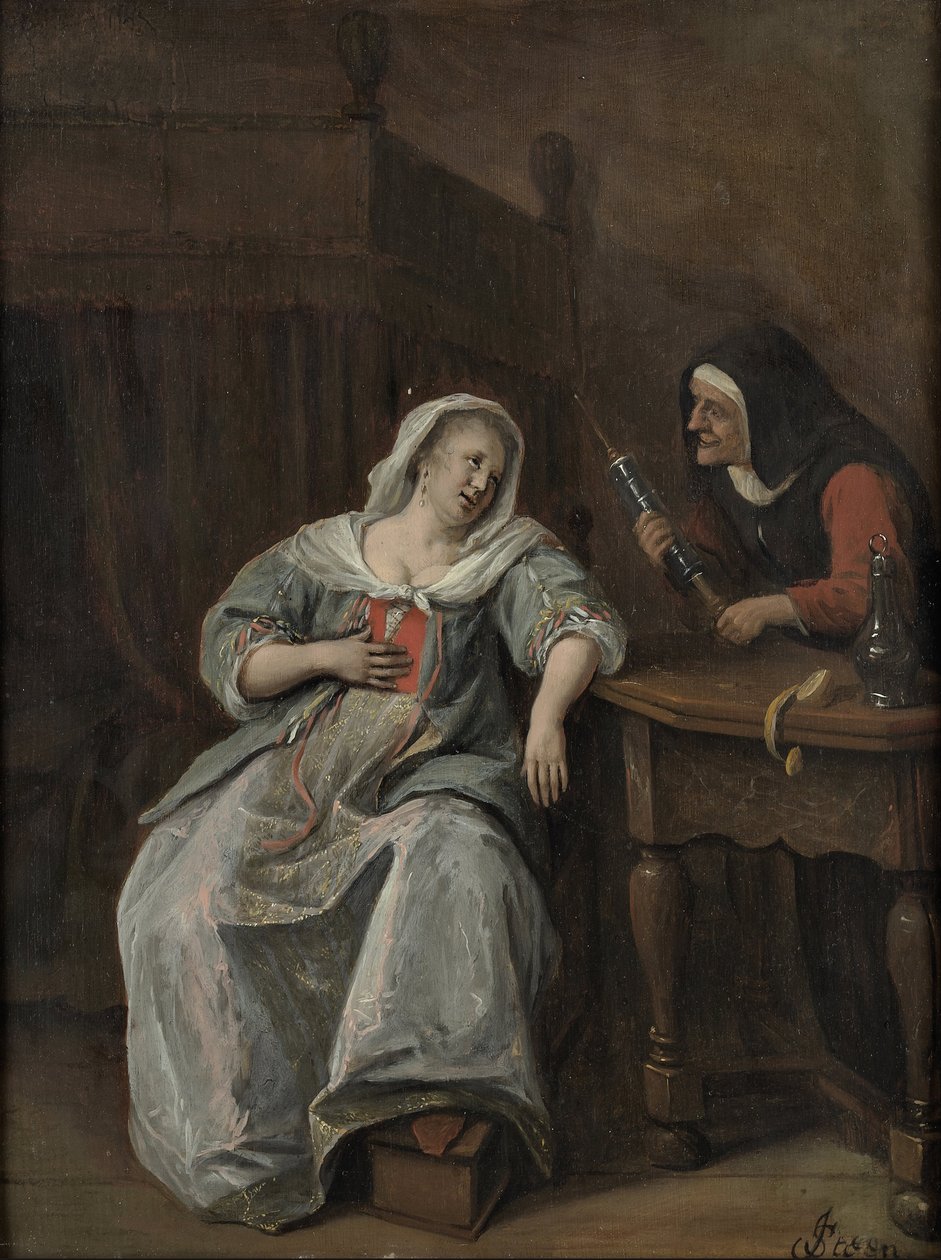 De zieke vrouw door Jan Steen