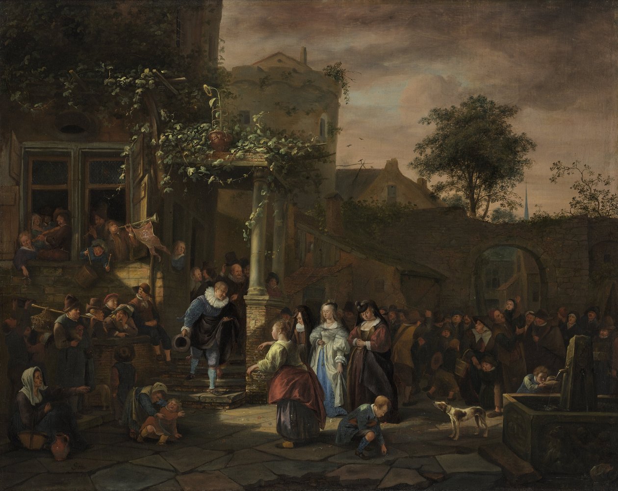 Bruiloft in het dorp door Jan Steen