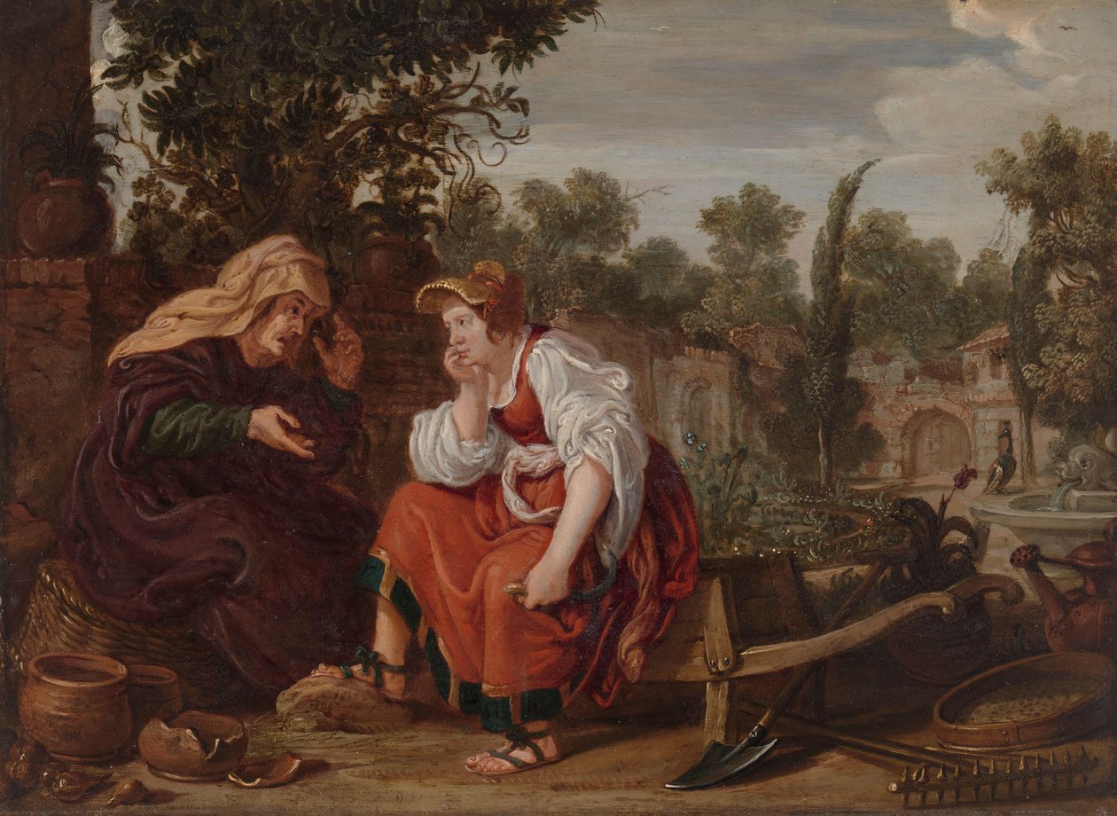 Vertumnus en Pomona door Jan Tengnagel
