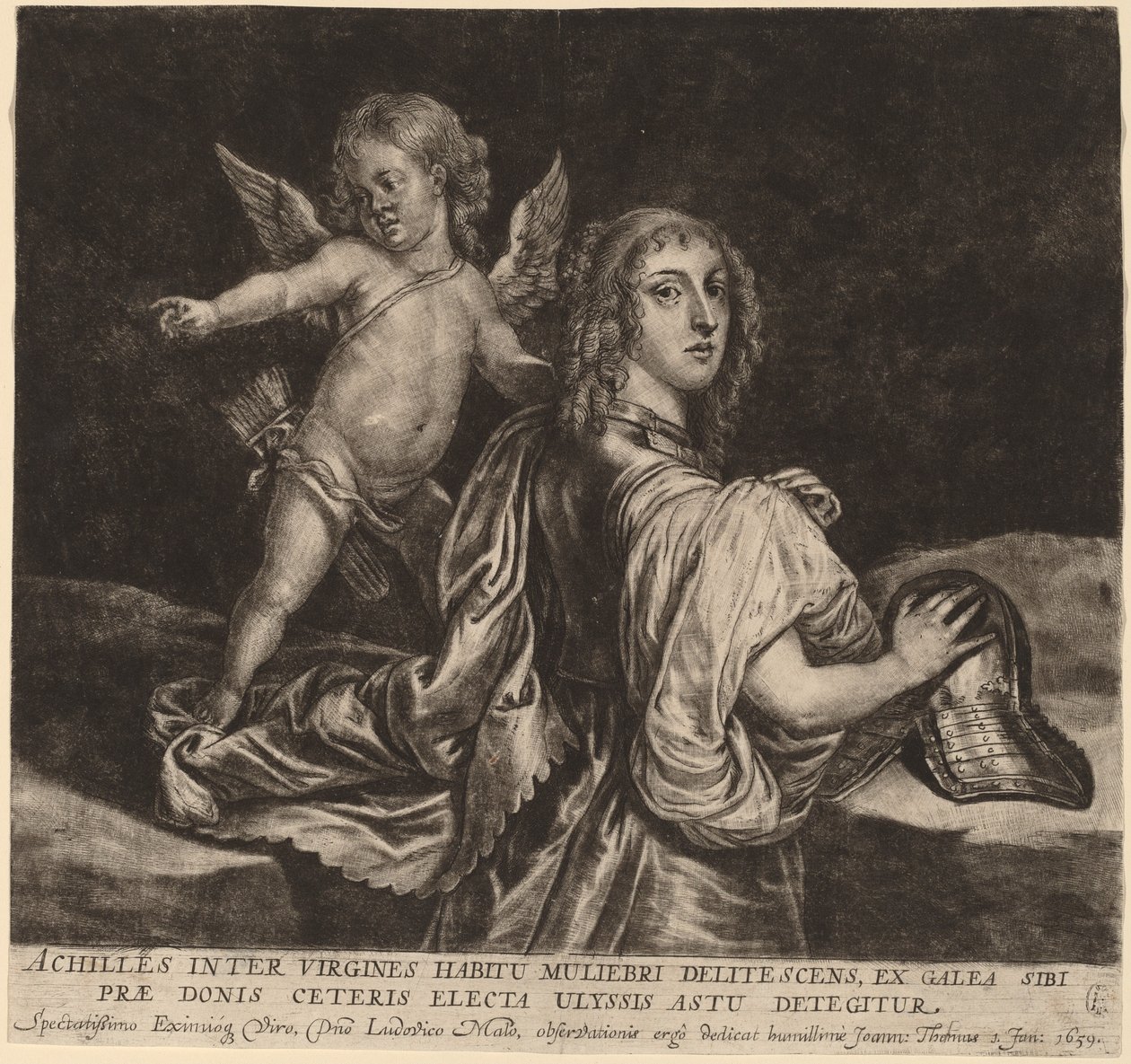 Achilles als Pyrrha met Cupido door Jan Thomas