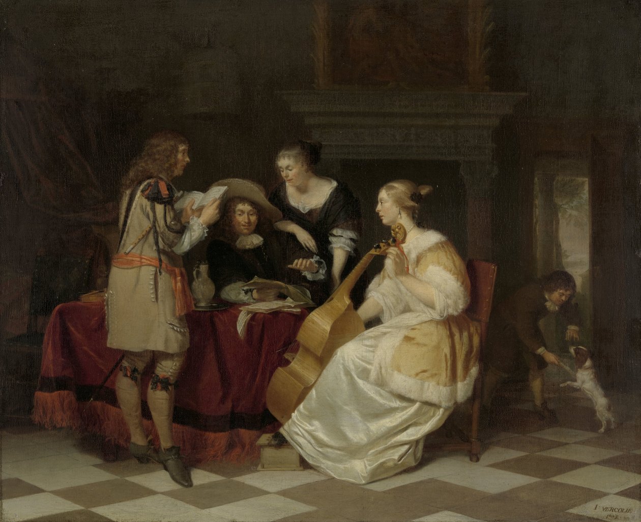 Een muzikaal gezelschap door Jan Verkolje (I)