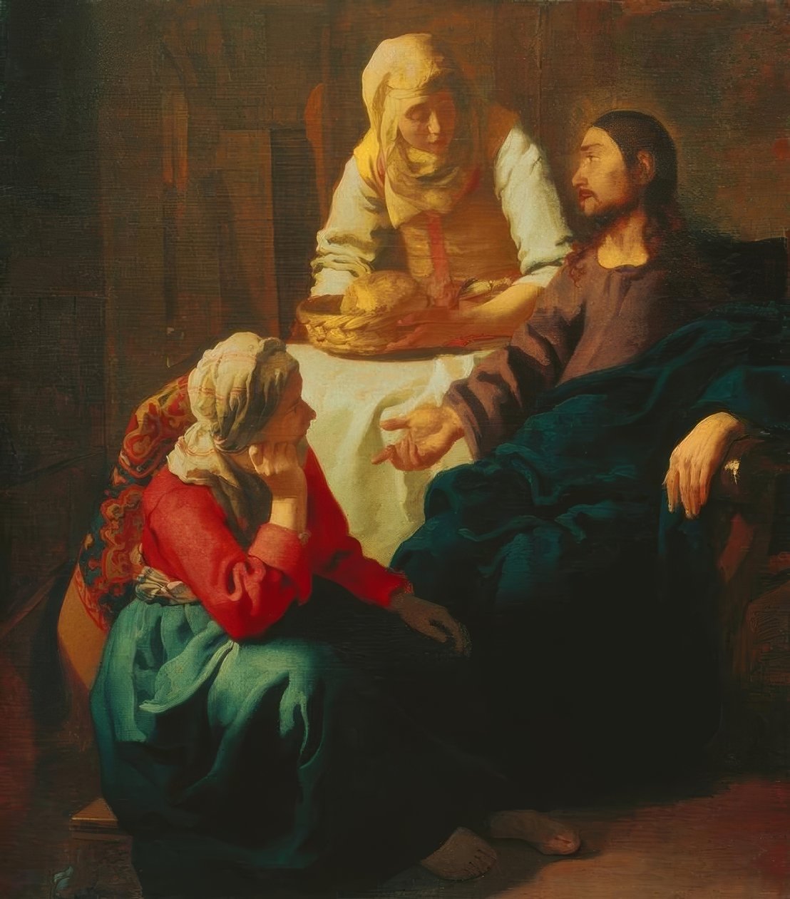 Christus bij Maria en Martha door Jan Vermeer van Delft