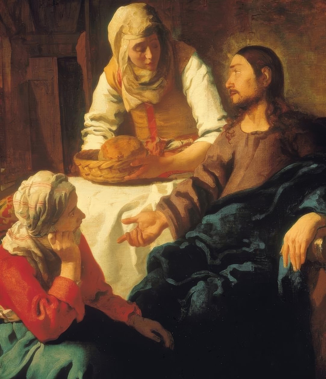 Christus bij Maria en Martha door Jan Vermeer van Delft