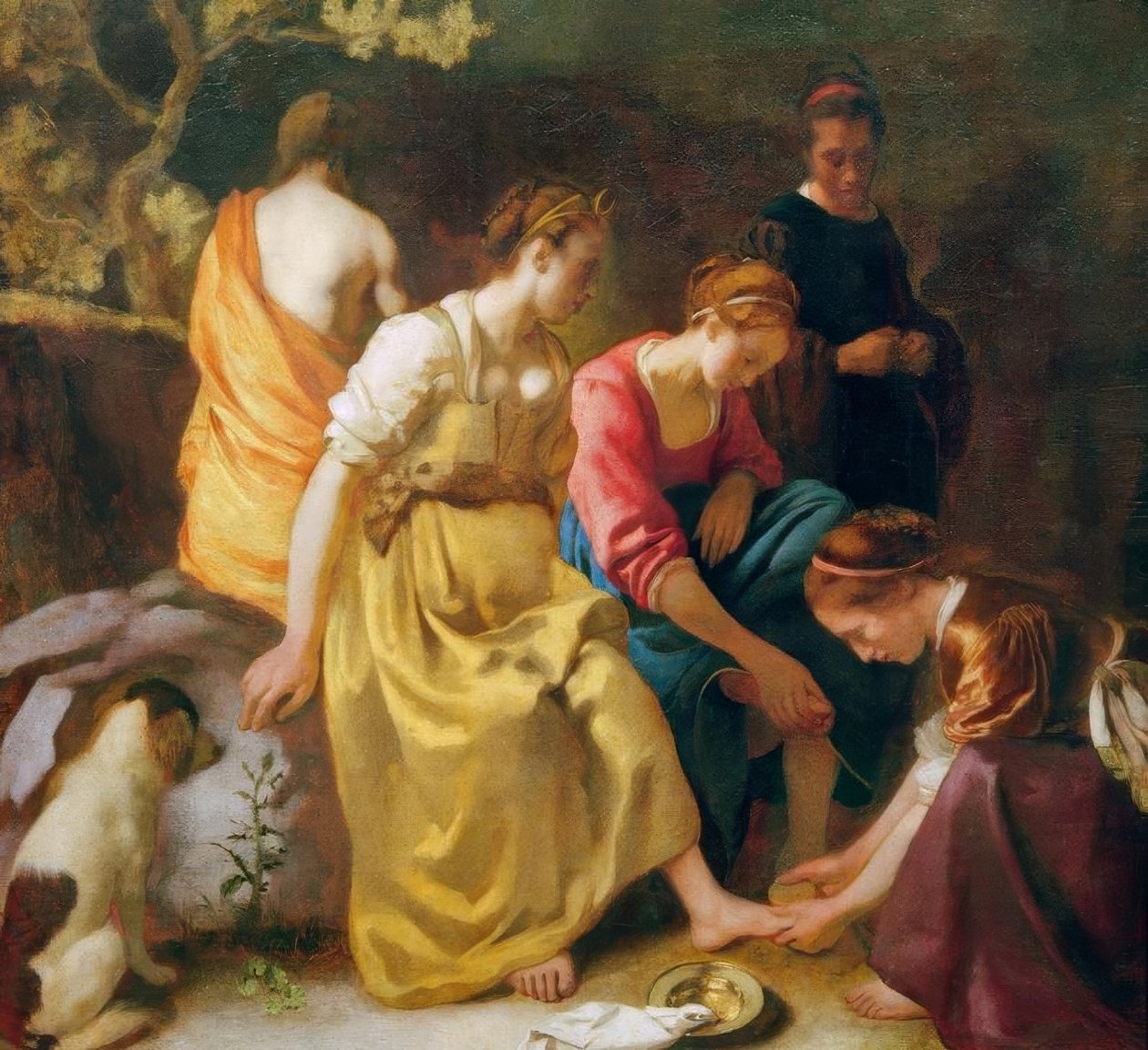 Diana met haar Metgezellen door Jan Vermeer van Delft