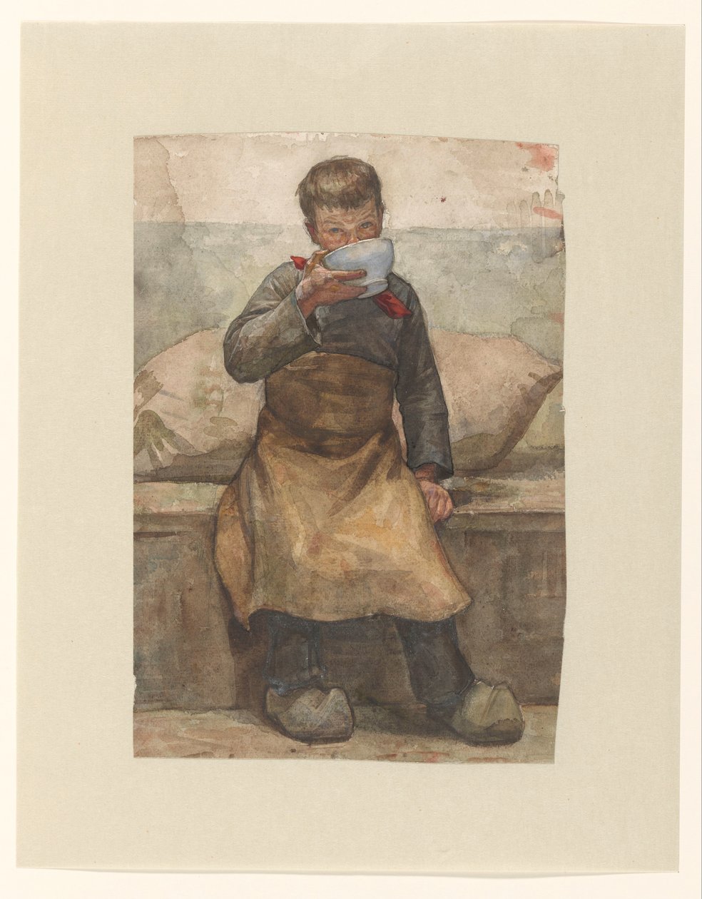 Drinkende jongen door Jan Veth