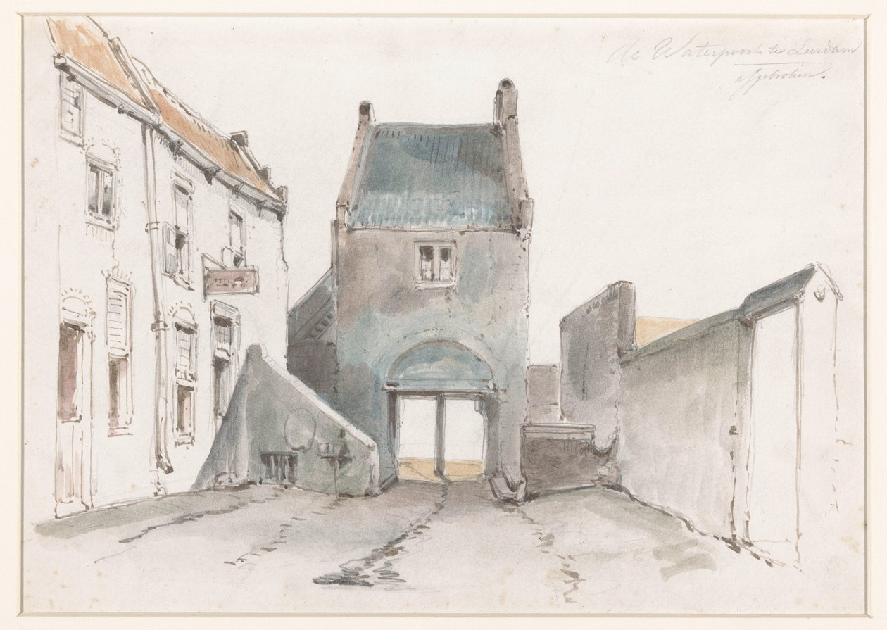 Steigerpoort te Leerdam door Jan Weissenbruch
