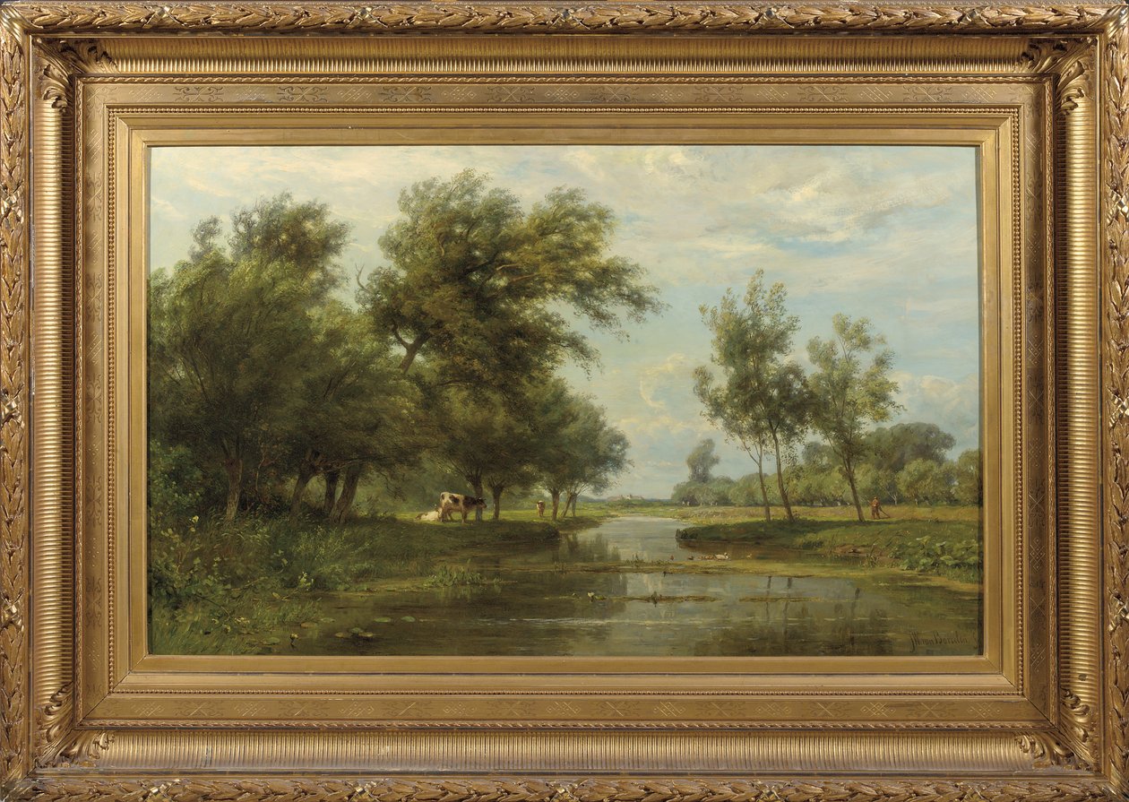 Landschap bij Alblasserdam door Jan Willem van Borselen