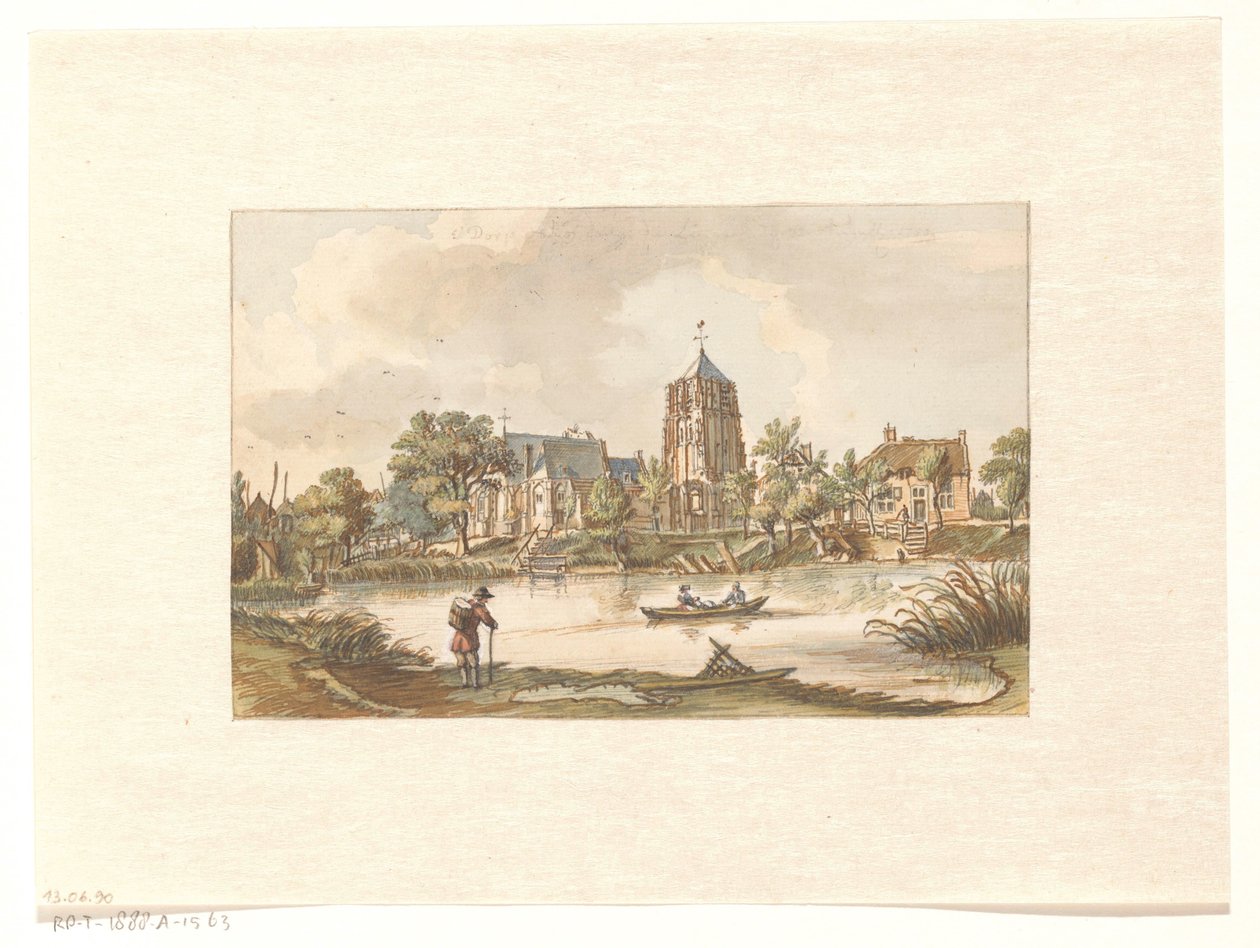 Gezicht op Acquoy aan de Linge door Jan de Beijer