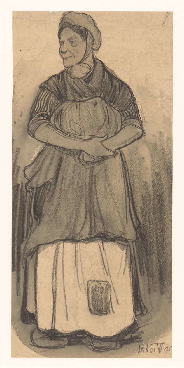 Vrouw door Jan de Waardt (signed by artist)