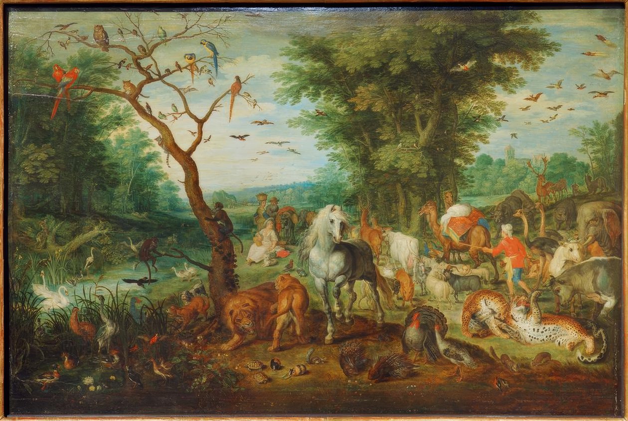 Paradijslandschap met Ark van Noach door Jan the Elder Brueghel