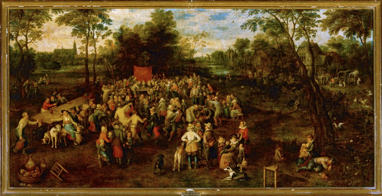 Bruiloftsbanket ... (schilderij op doek) door Jan the Elder Brueghel