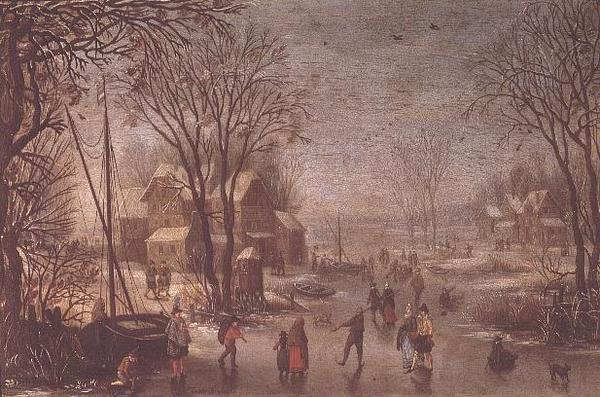 Winterscène door Jan the Elder Brueghel