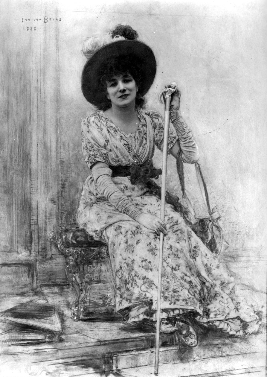 Portret van Sarah Bernhardt (1844-1923) door Jan van Beers