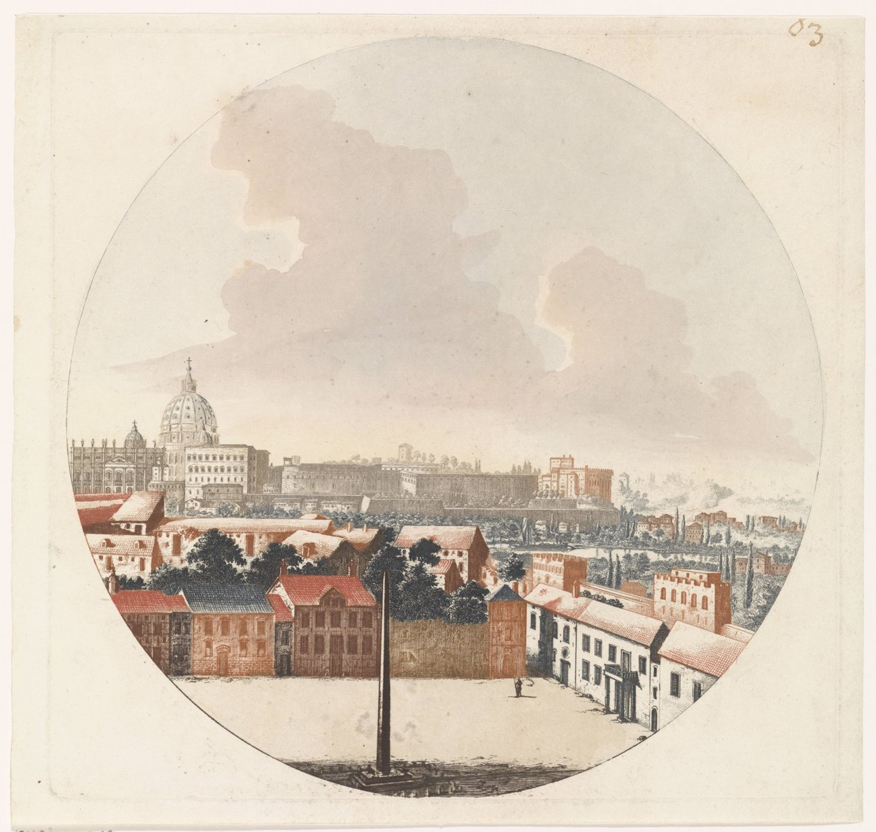 Gezicht op Rome door Jan van Call (I) (possibly)