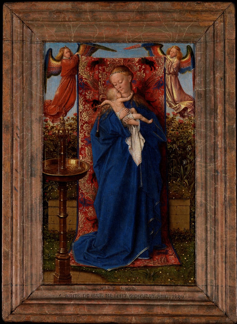 Madonna en kind bij de fontein door Jan van Eyck
