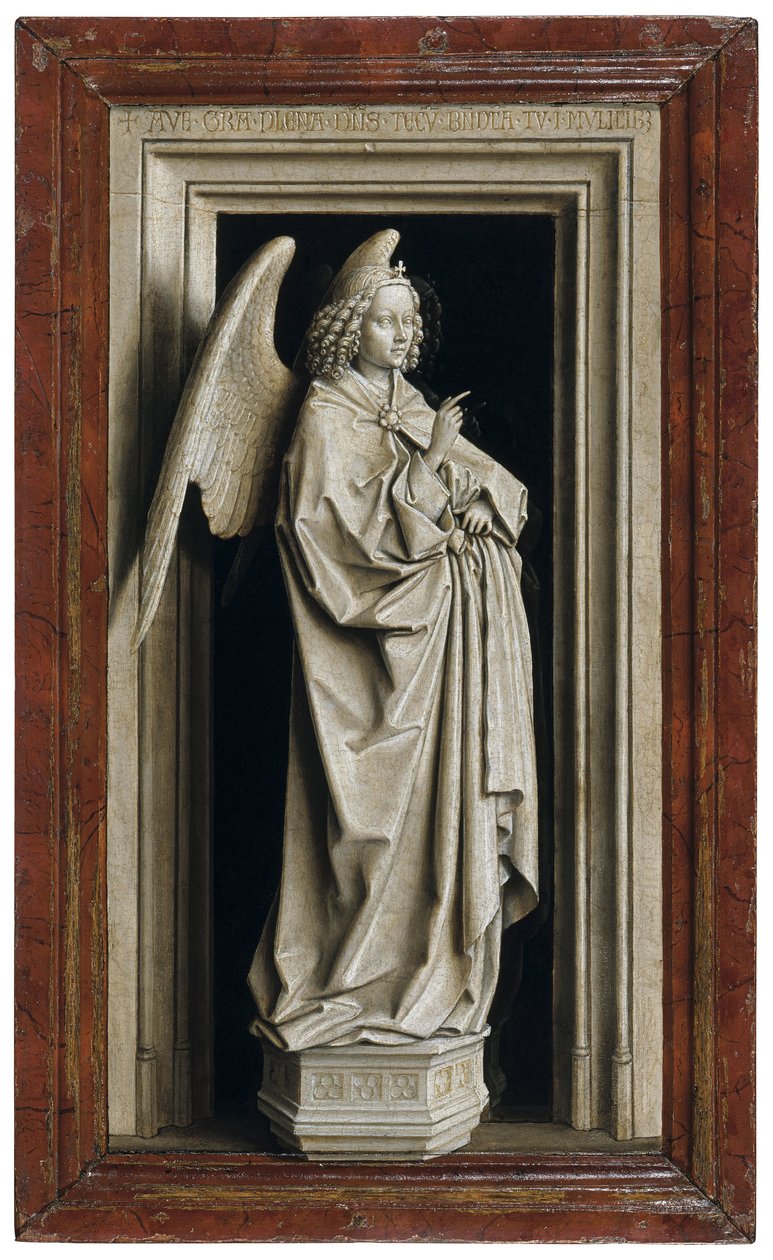 De Annunciatie Diptiek, linker paneel, 1434-1435 door Jan van Eyck