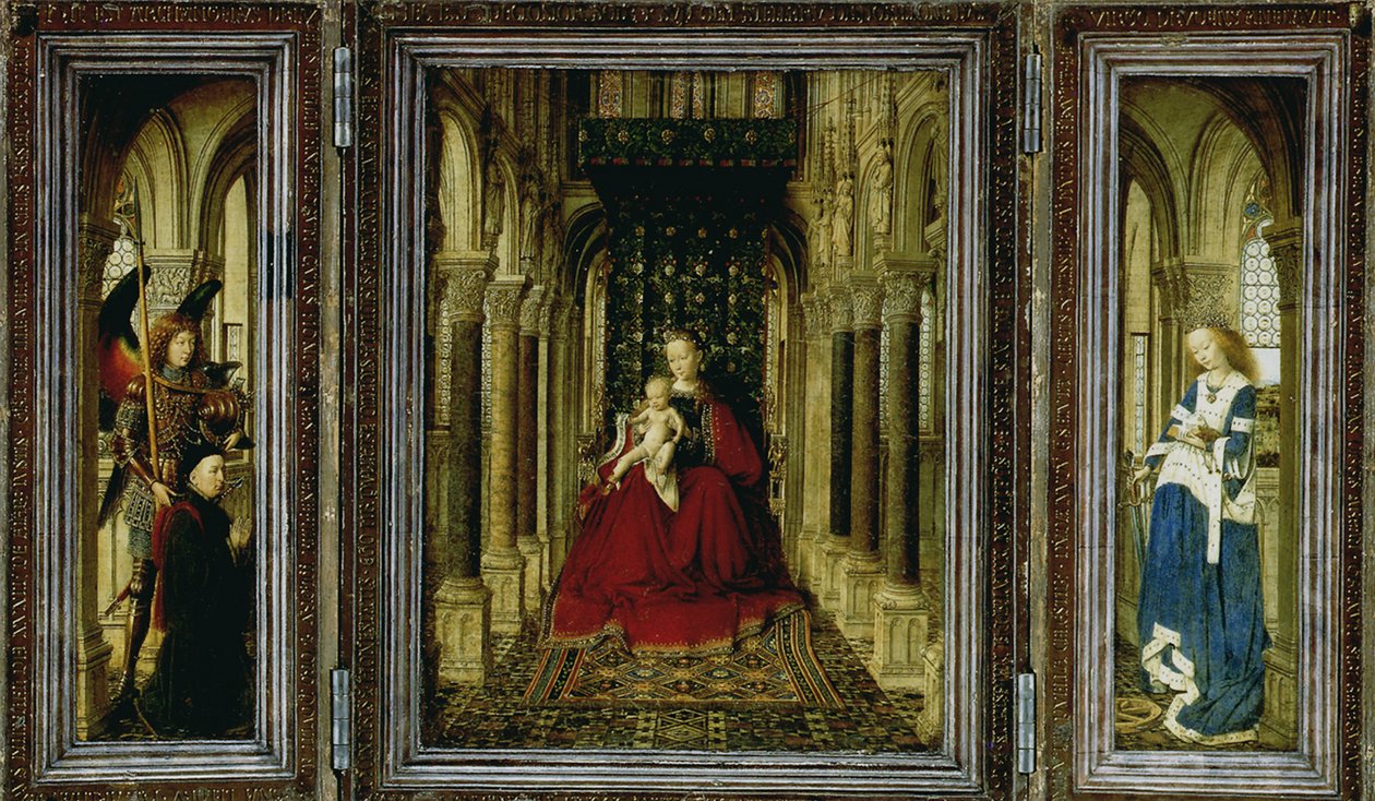 Het Dresden Altaarstuk Drieluik, 1437 door Jan van Eyck