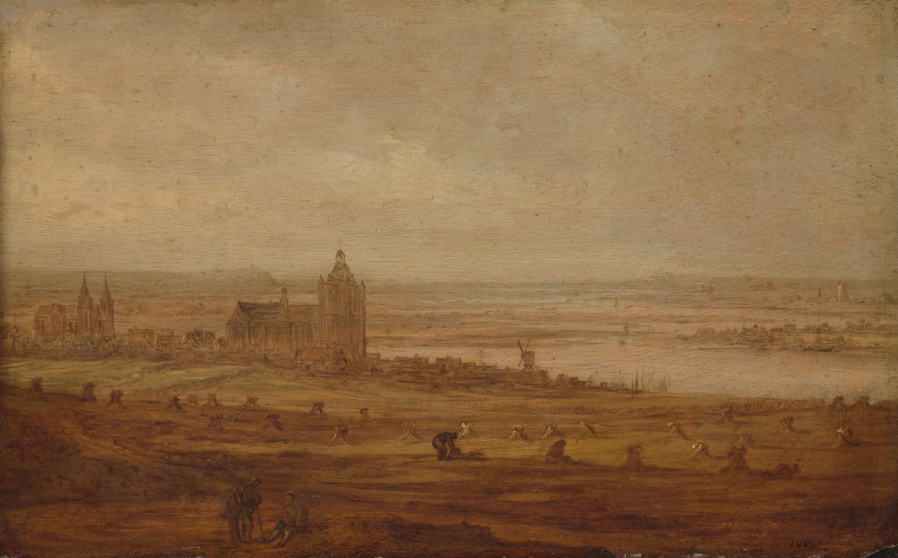 Gezicht op Arnhem door Jan van Goyen