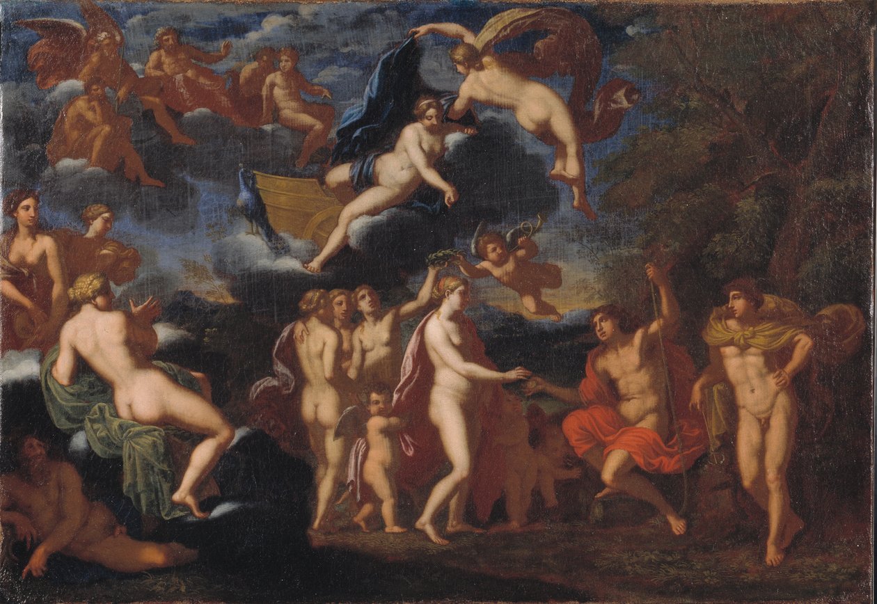 Parijs geeft Venus de appel door Jan van Haensbergen