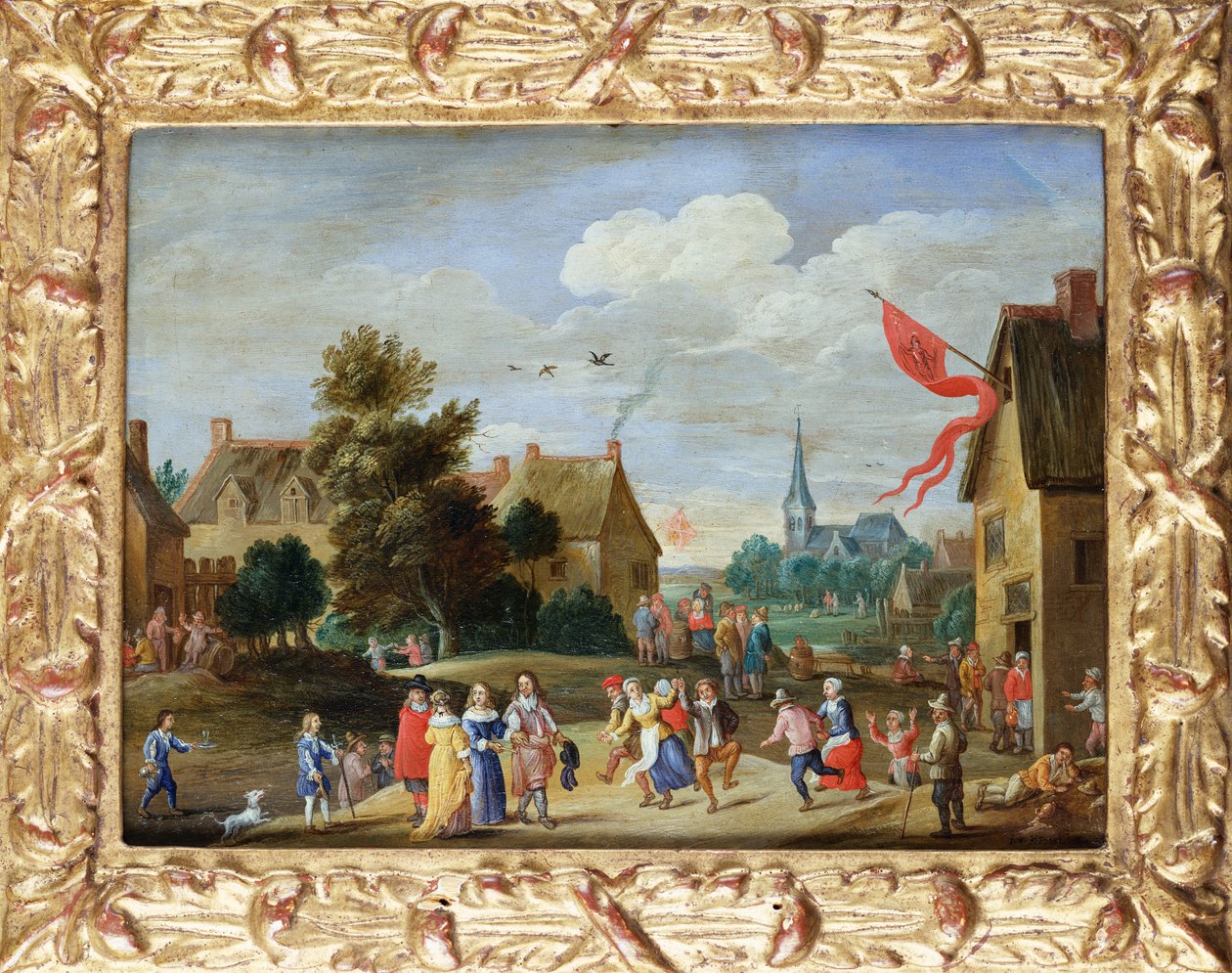 Adel op een dorpskermis door Jan van Kessel