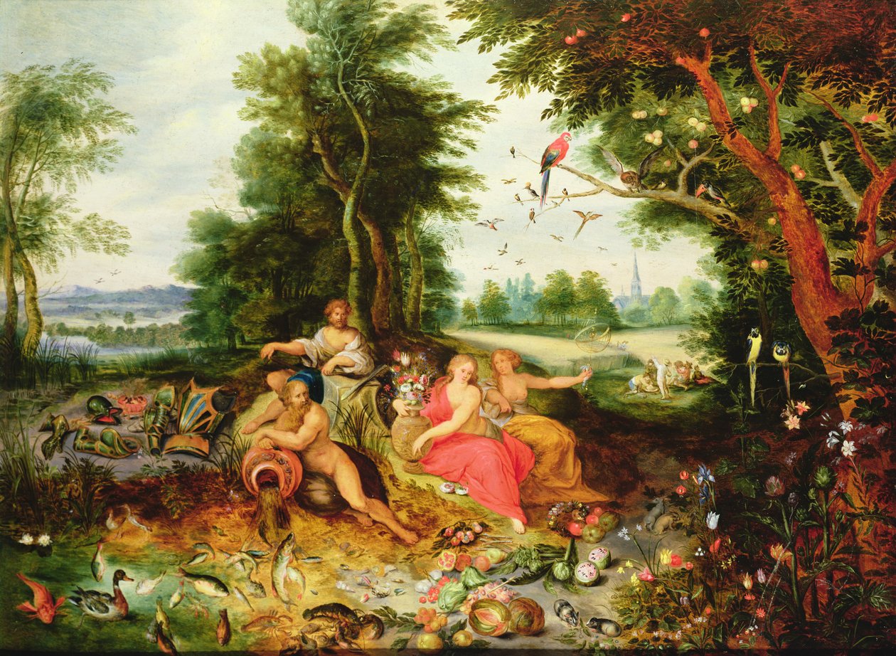 De vier elementen door Jan van Kessel the Elder