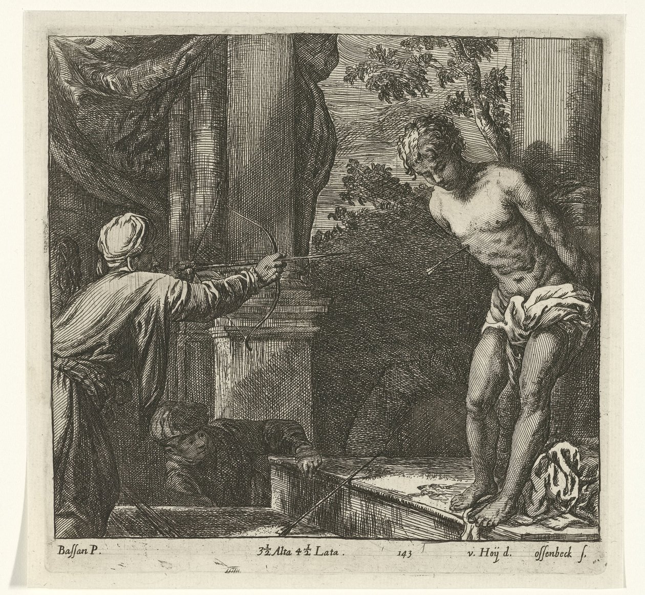 Martelaarschap van de Heilige Sebastiaan door Jan van Ossenbeeck